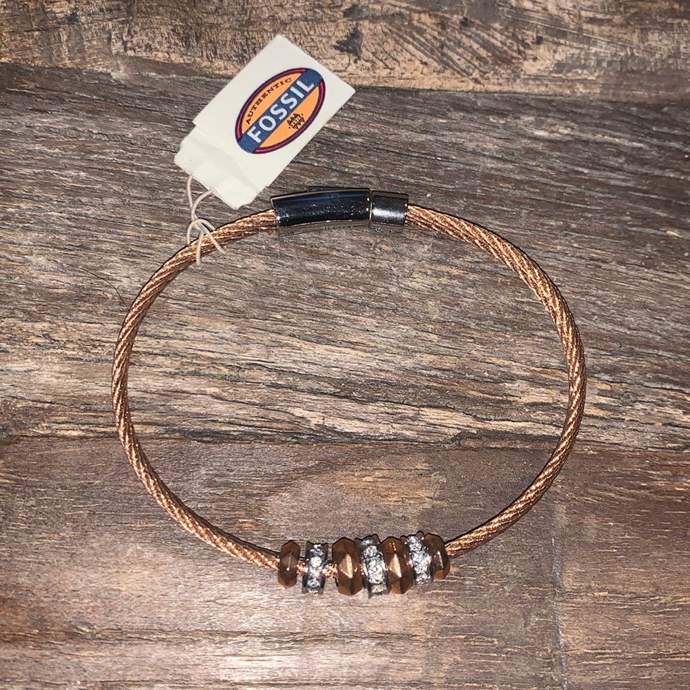 Fossil Northern Lights Bracelet Rose Gold Stainless Steel NWT